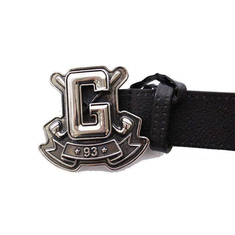 グッチ GUCCI Gバックル レザー ベルト 85 34 黒 223896 /YM