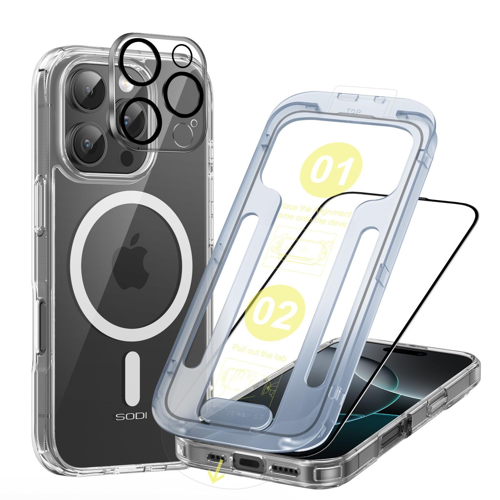 新作登場，豊富な 【在庫処分】用 ケース Pro Magsafe対応 スマホケース マグネット ワイヤレス充電 16 耐衝撃 黄変防止 全面保護 マグセーフ iPhone カバー ガラスフィルムu0026カメラフィルム付き いPhone16Pro アイフ その他