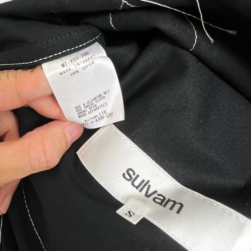 sulvam サルバム 24SS 配色ステッチジップアップジャケット ブラック sizeS 【中目黒b09】