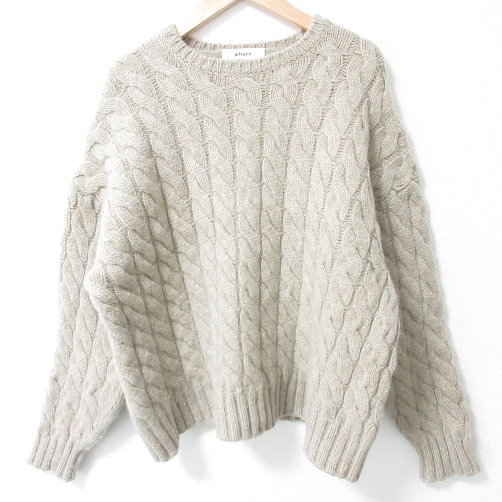美品 21AW ebure エブール ウール100％ オーバーサイズ 長袖 クルー  