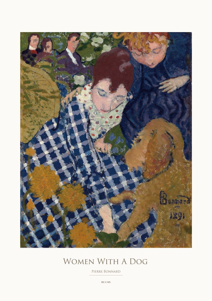 【A4】ピエール・ボナール 犬を連れた女性 アートポスター 絵画 北欧 モダン インテリア おしゃれ BROOMIN AP211