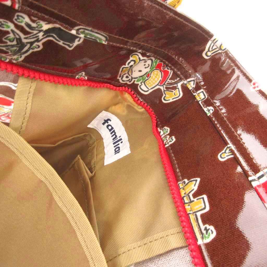  ファミリア Familiar トートバッグ コーテッドキャンバス 茶 ブラウン 総柄 UO バッグ キッズファッション小物