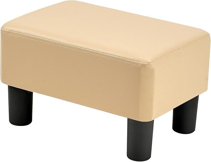 VECELO オットマン スツール 40x28x24cm 足置き台 正座椅子 フットスツール PUレザー コンパクト 低い椅子 ソファ 足置き スツール アウトドア オットマン おしゃれ 子供用 ベージュ