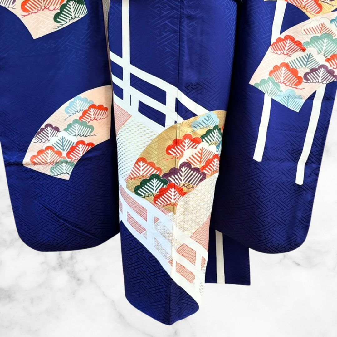 美品 振袖 フルセット 身丈155 正絹 furisode 刺繍衿 ブルー 青 美品 振袖 フルセット 身丈155 正絹 furisode 刺繍衿 ブルー 青