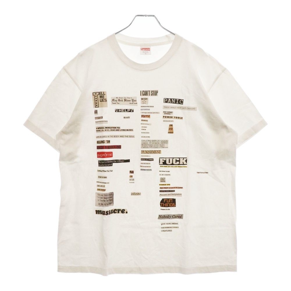 SUPREME (シュプリーム) 18AW Cutouts Tee カットアウト プリント 半袖Tシャツ カットソー ホワイト