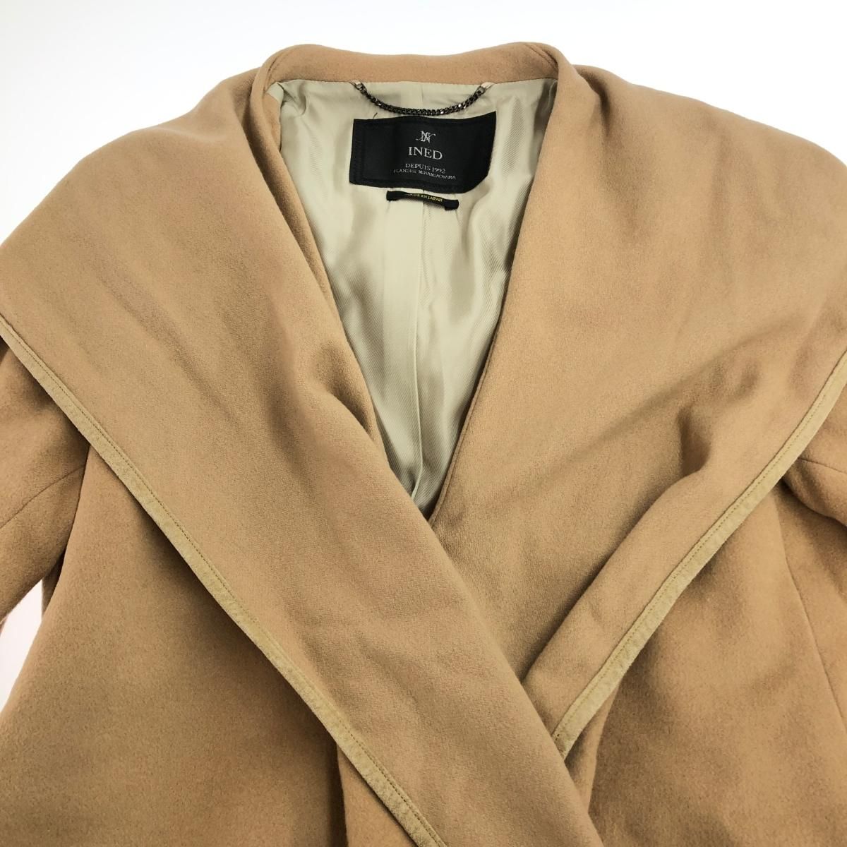 INED イネド カシミヤロングコート サイズ:11 ベージュ レディース