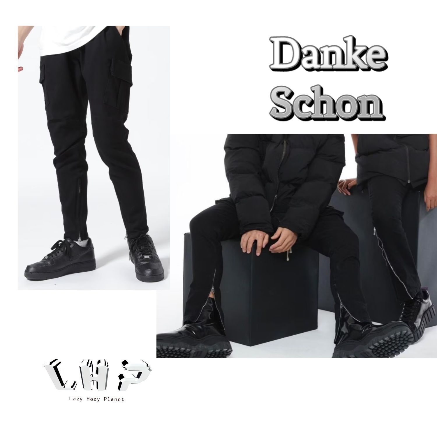 DankeSchon/ダンケシェーン/PREMIUM TC BLACK ZIP CARGO PANTS/ジップカーゴパンツ - メルカリ