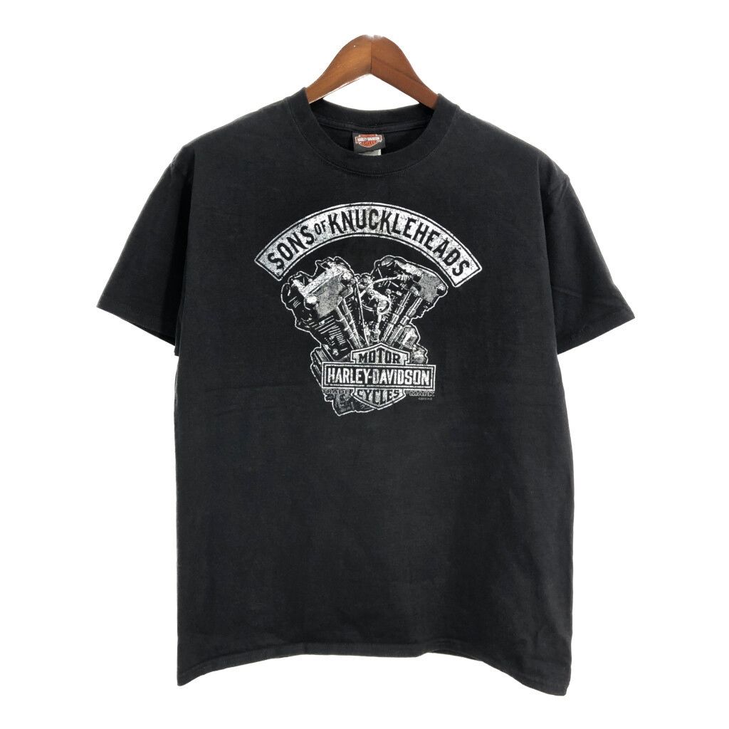 HARLEY DAVIDSON ハーレーダビッドソン 半袖Ｔシャツ ブラック メンズ LARGE 古着 T7885