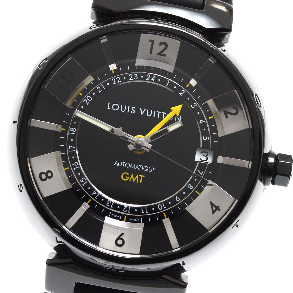 Louis Vuitton GMT ブラック　クォーツ ルイ・ヴィトン LOUIS VUITTON Q113K タンブールインブラック