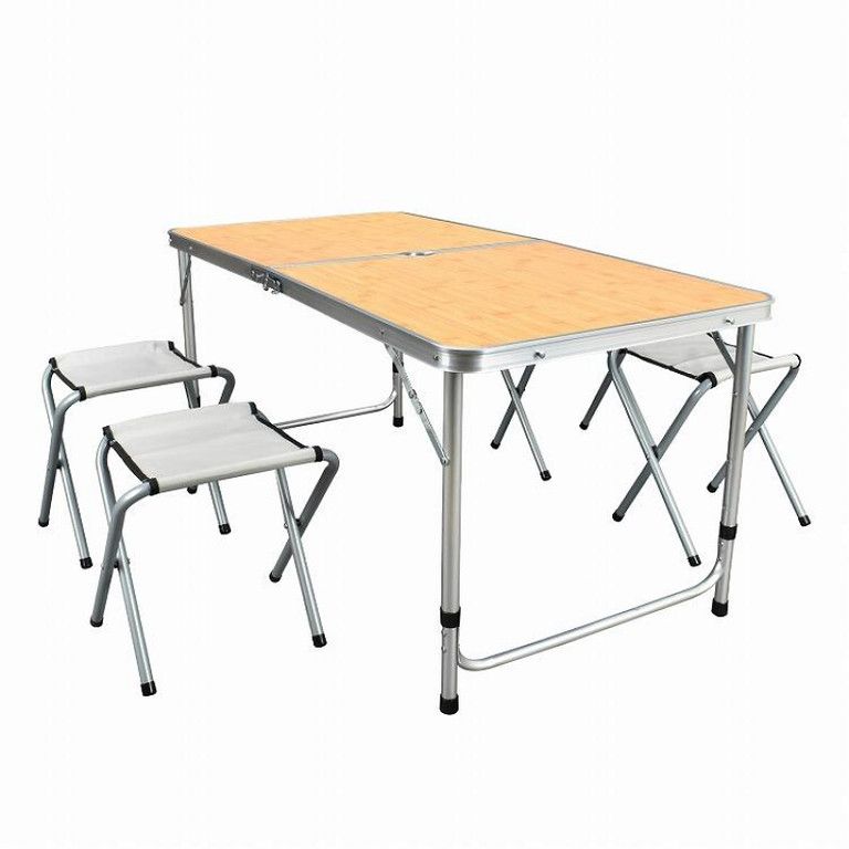 ダイニングテーブルセット 4人用 5点セット 折りたたみテーブル1点