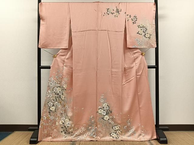 正絹 道長草花文 暈し染め 金彩 訪問着5点セット 平和屋着物