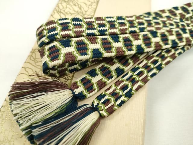 平和屋本店□極上 有職組紐道明 帯締め 亀甲組 宮内庁御用 国立博物館