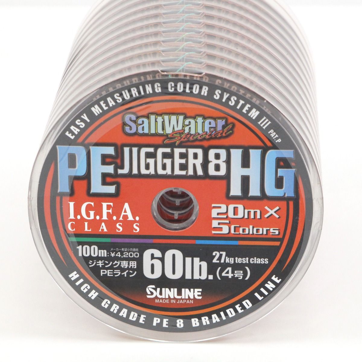 SUNLINE ジギング専用PEライン PE JIGGER8HG 60lb.(4号)×12個 - メルカリ