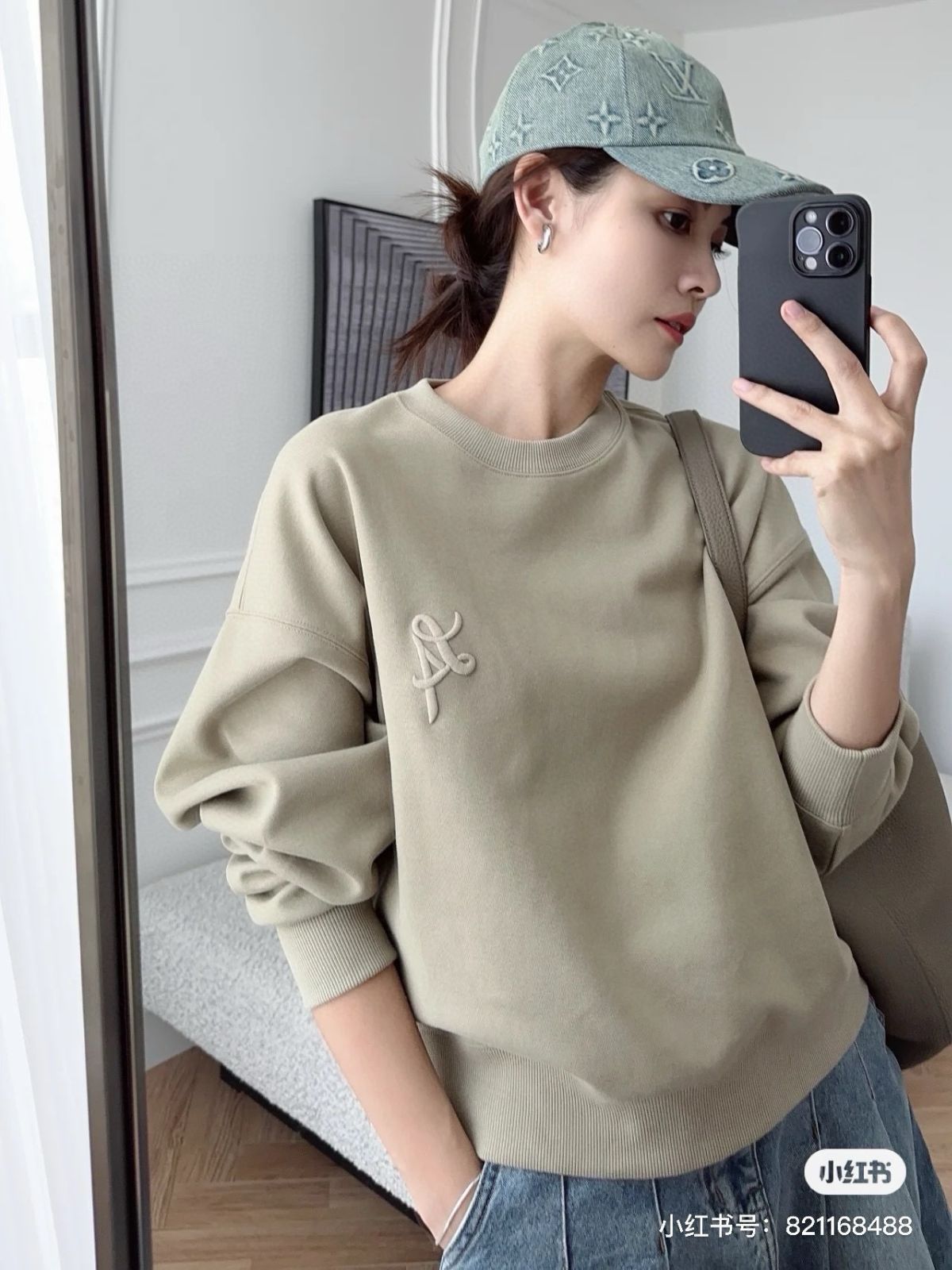 LV ルイ ヴィトン クラシックなデニム プレス ベースボールキャップ カスタム 一般市場バージョンではない -MM輸入