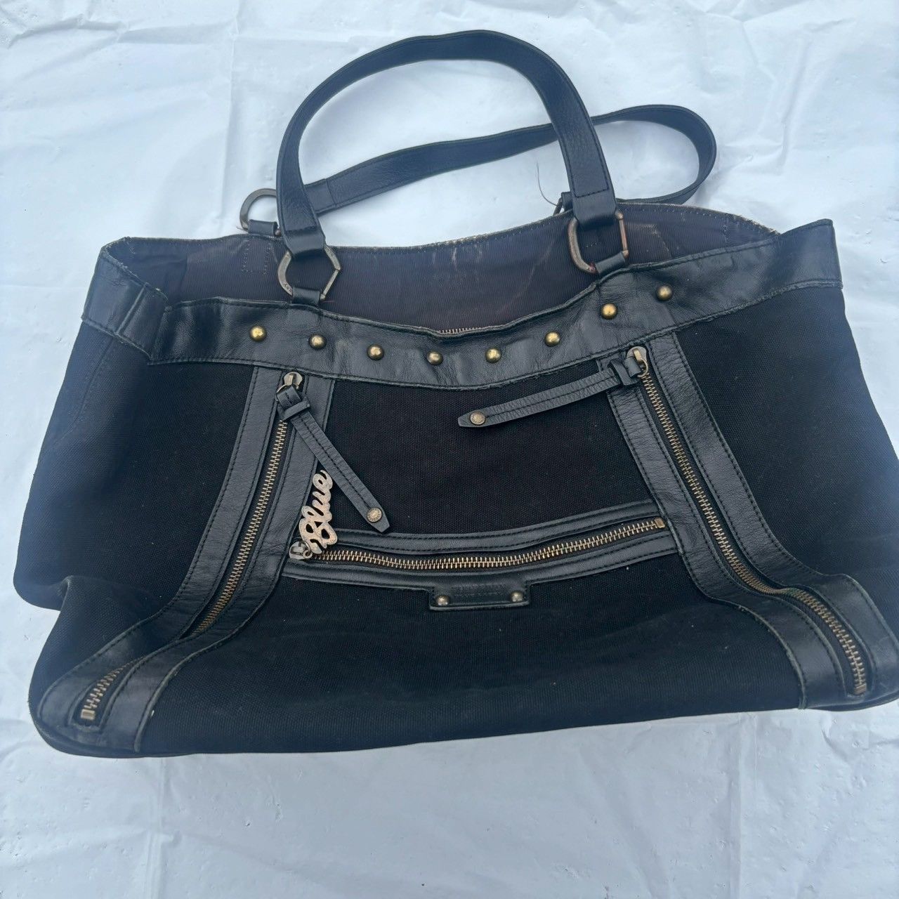 BURBERRY バーバリー ポーチバッグ ハンドバッグ ブラック レザー 