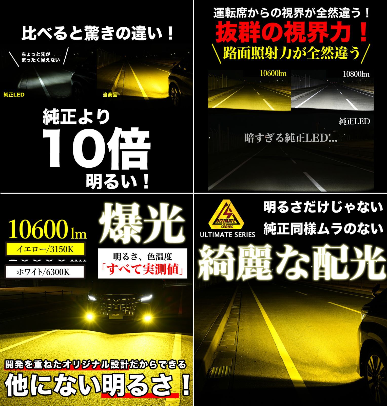 Amazon | VELENO LEDフォグランプ HB4 イエローフォグ 驚異の