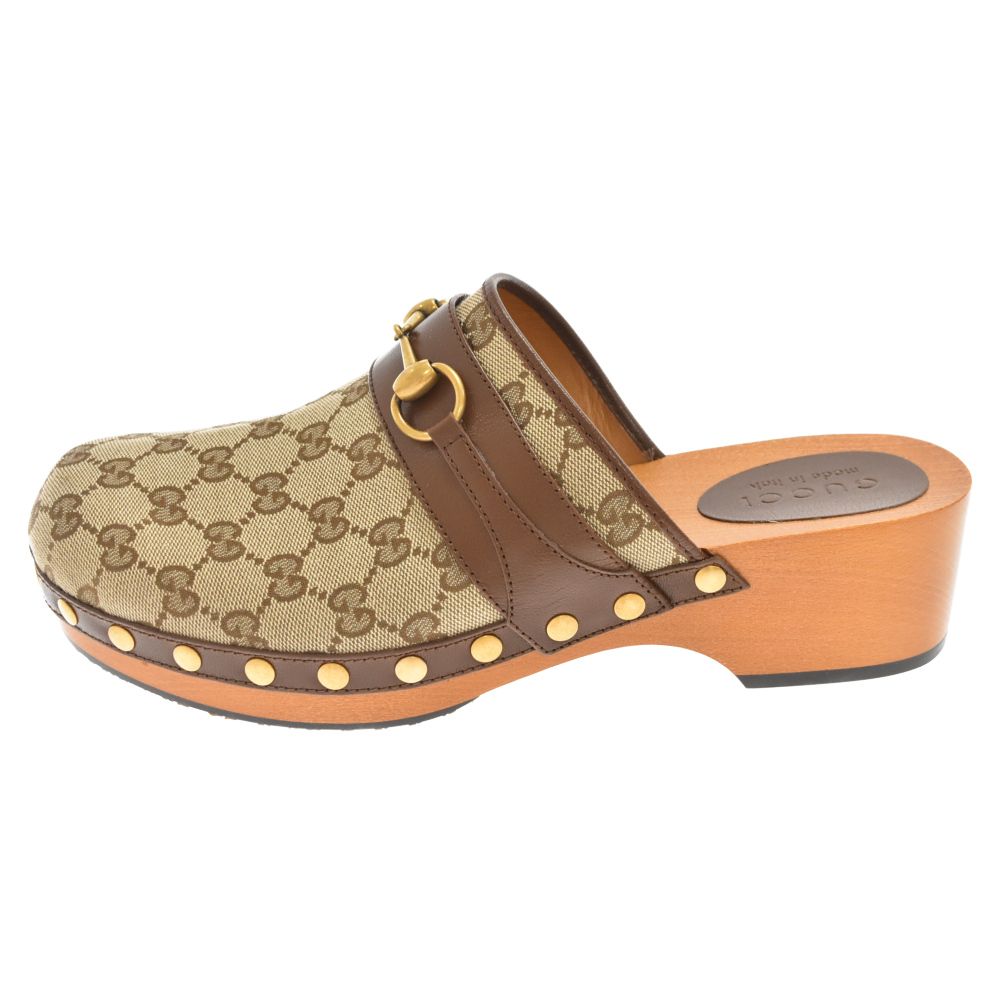 グッチミュール GUCCI (グッチ) 22AW 699187 ホースビット GG柄 ブラウン