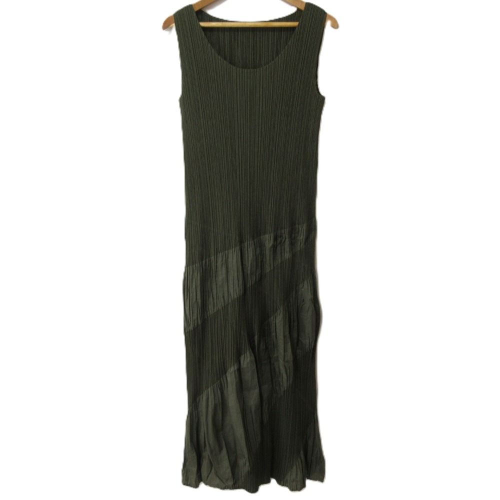 【美品】プリーツプリーズ ノースリーブ ワンピース ドレス サイズ3 PLEATS PLEASE ISSEY MIYAKE - 極美品 プリーツプリーズ
