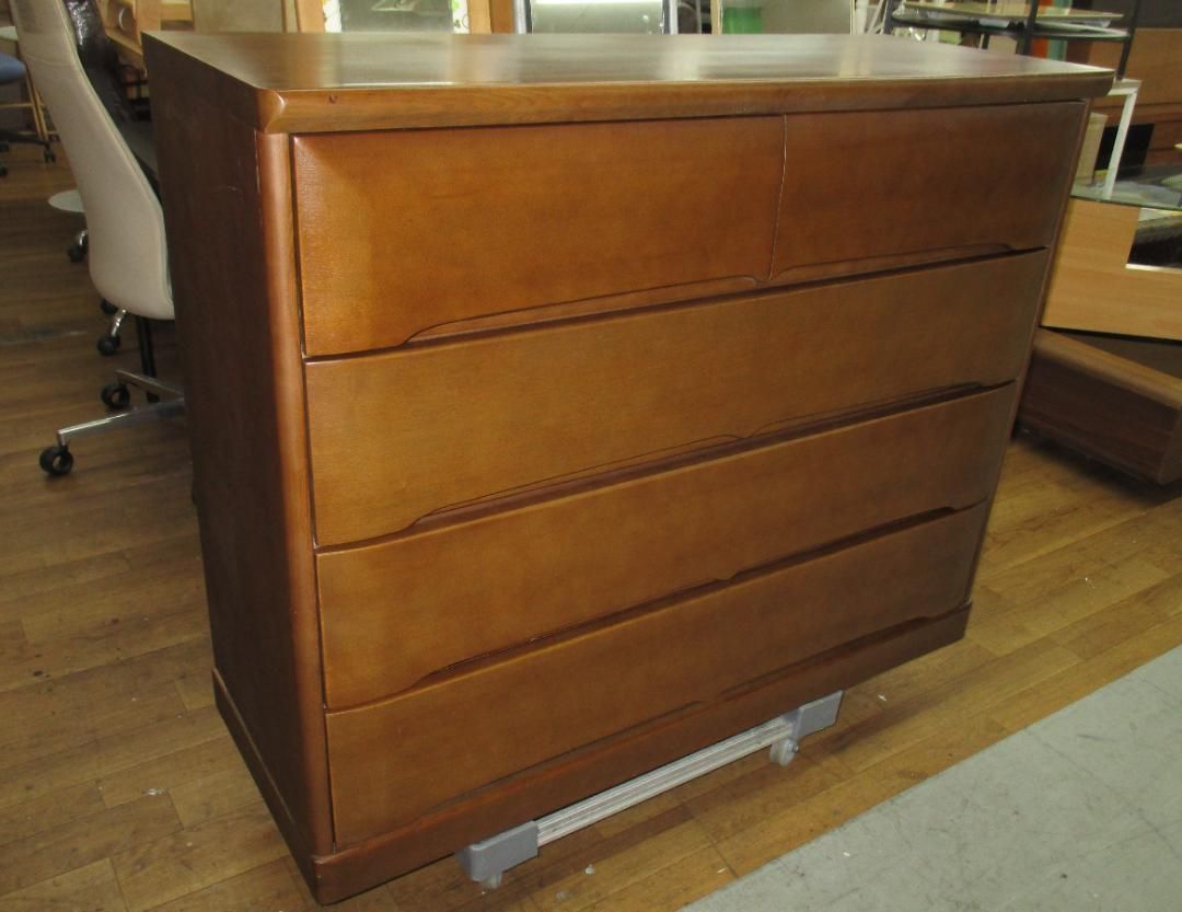 H110K58 北海道民芸家具 6段チェスト 樺材 無垢材 札幌【無印良品