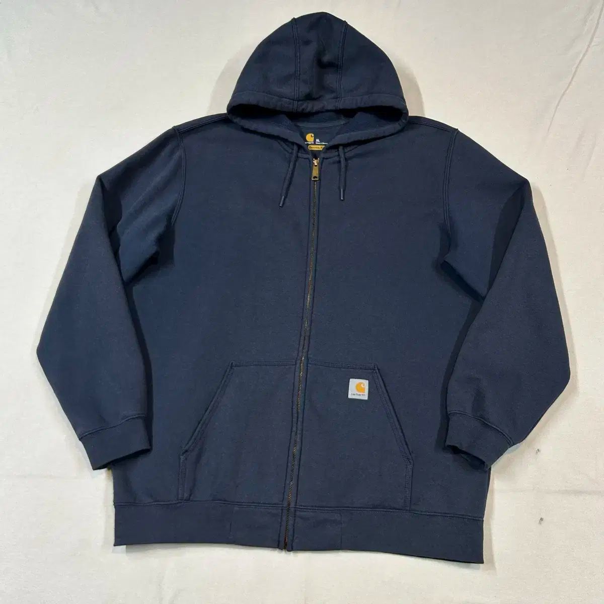 XL Carhartt カーハート ミッドウェイト フード付き ジップアップパーカー ウォッシュド ネイビー