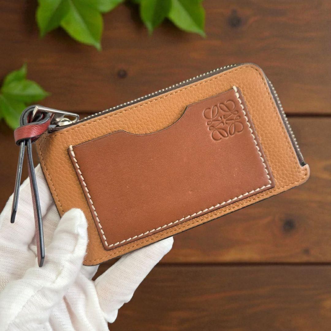 LOEWE ロエベ アナグラム型押し ポーチ ブラウン フラグメントケース