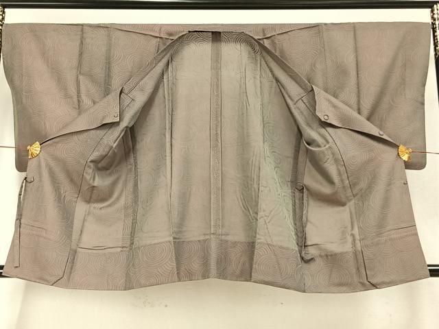 平和屋着物▽道行コート　スリーシーズン　春夏秋　塵除け　渦巻き文　反端付き　正絹　逸品　AAAW7908fy 平和屋着物▽道行コート スリーシーズン 春夏秋 塵除け 渦巻き文 反端