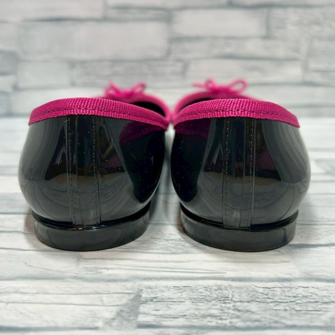 repetto レペット 38 フラットシューズ ブラック ピンクリボン