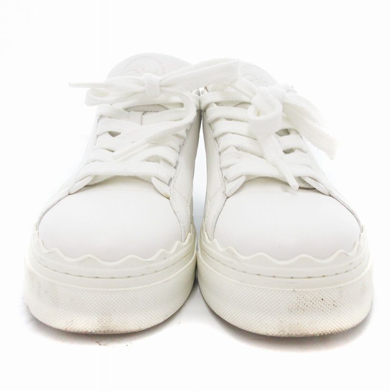 クロエ レザーレースアップスニーカー ホワイト Chloe CHLOE クロエ シューズ スニーカー 靴 LAUREN LOW-TOP