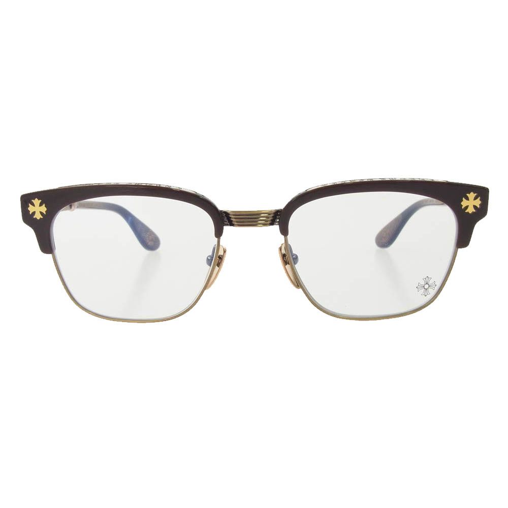 CHROME HEARTS クロムハーツ（原本無） BONENNOISSEUR II テンプルCHクロスハーフリム サングラス 眼鏡【美品】【中古】 CHROME HEARTS クロムハーツ（原本無） BONENNOISSEUR II テンプルCH