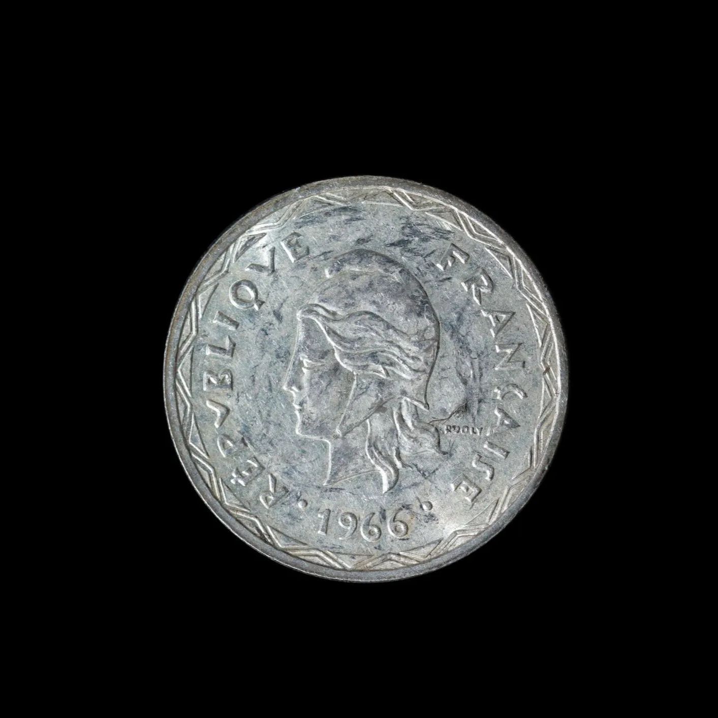 オセアニア 1906~80 バヌアツ 100Francs 1966 100フラン 銀貨 製造枚数200000枚 USTAUSTRALIA_COM_AU