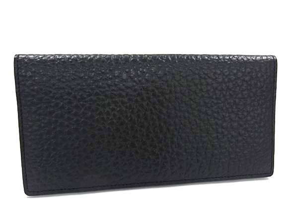 COMME des GARCONS コム デ ギャルソン レザー 二つ折り 長財布 ウォレット 札入れ カード入れ メンズ ブラック系 BK5736