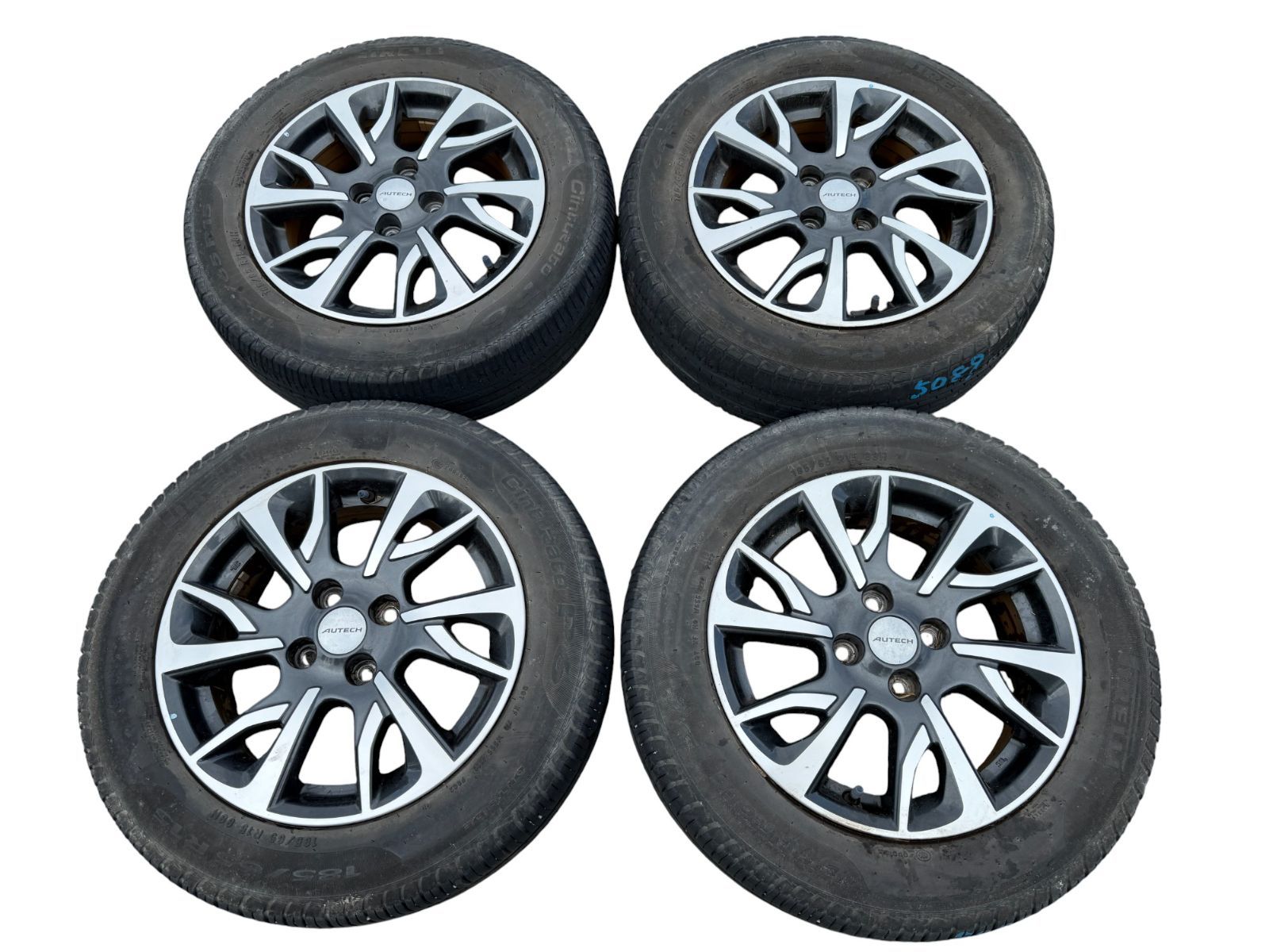 ノート HE12 AUTECH オーテック 185 65R15 15×5.5J アルミホイール 4本セット 管理番号 5089