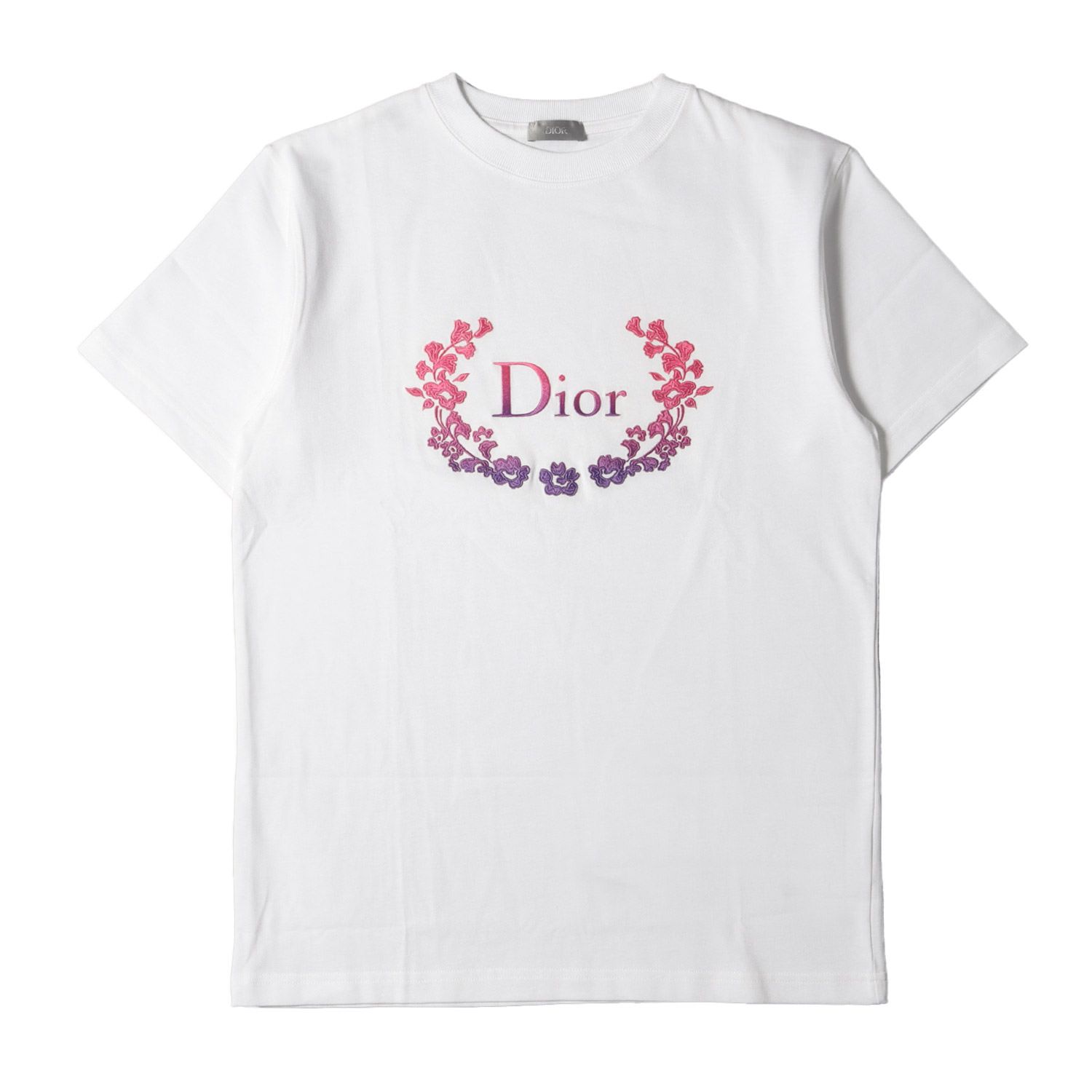 新品同様 Dior HOMME ディオールオム Tシャツ サイズ:XS 23SS グラデーション ローレル ロゴ 刺繍 ヘビーウェイト クルーネック  半袖Tシャツ ホワイト 白 イタリア製 トップス カットソー【メンズ】 - メルカリ