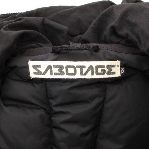 サボタージュ Sabotage ダウンジャケット ジップアップ コーデュロイ フード 黒 ブラック GV SIROKUMA-CORPORATION_COM