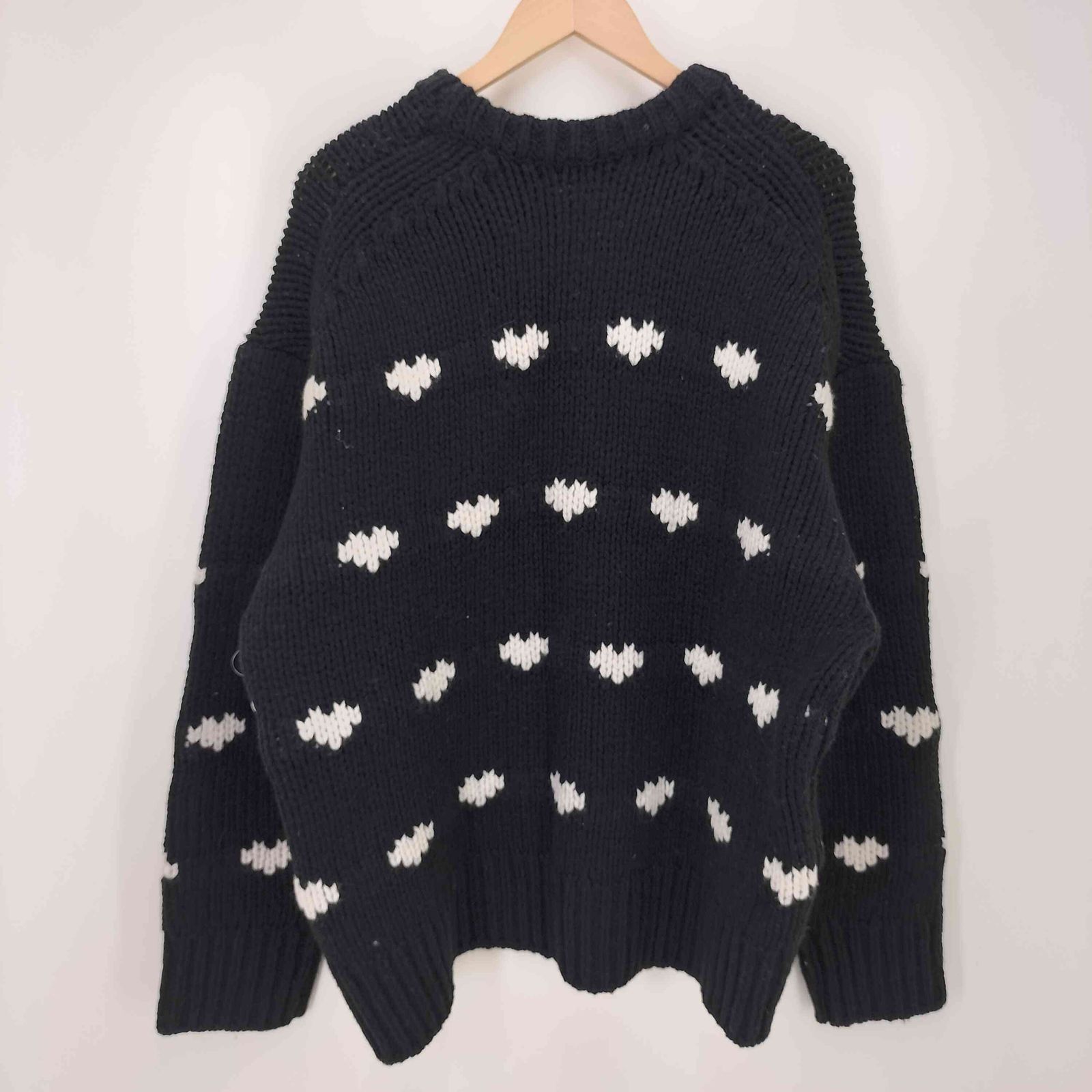 Nknit ハート 袖 ハート ニット mesh KNIT shirt NKNIT