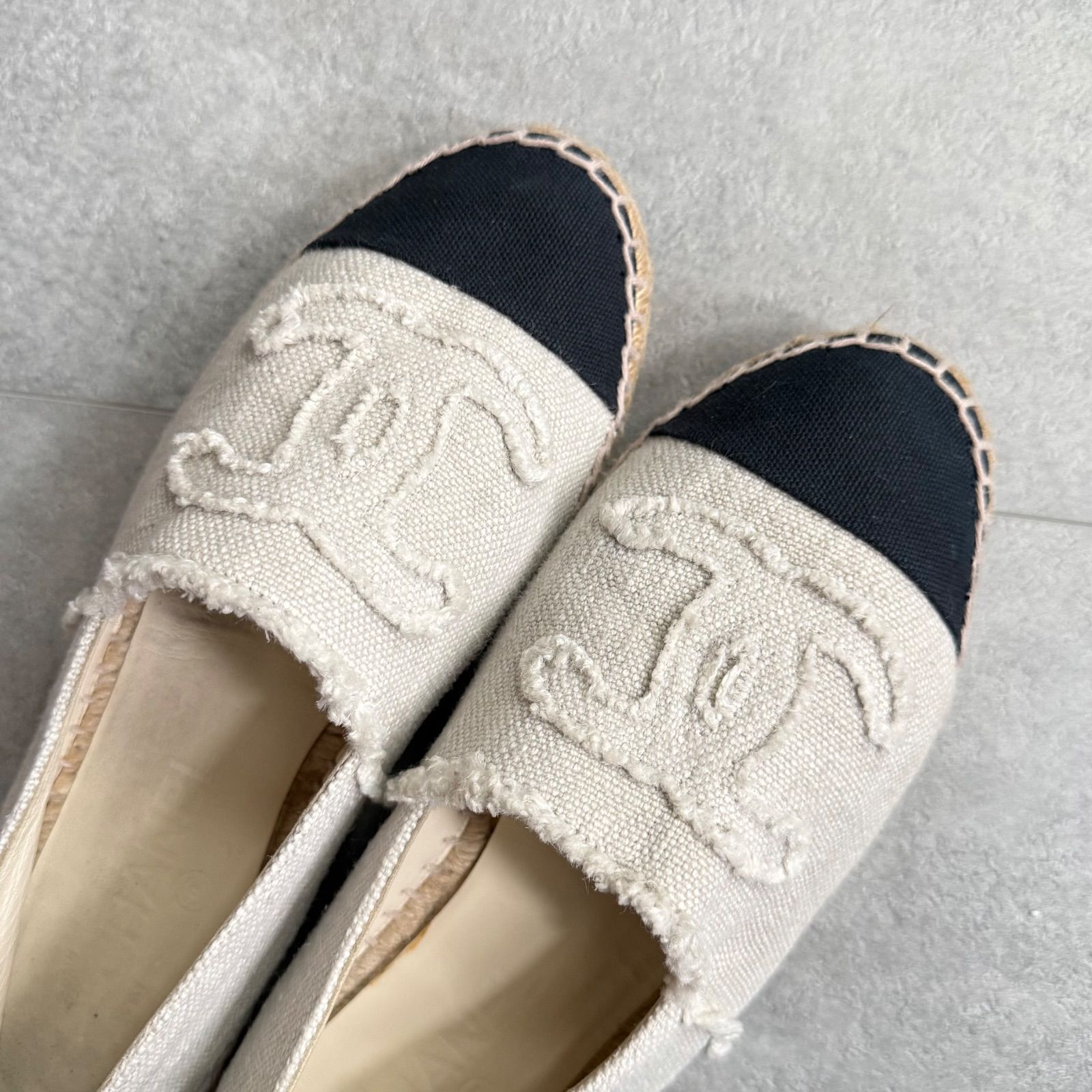 CHANEL シャネル エスパドリーユ ココマーク フラットシューズ