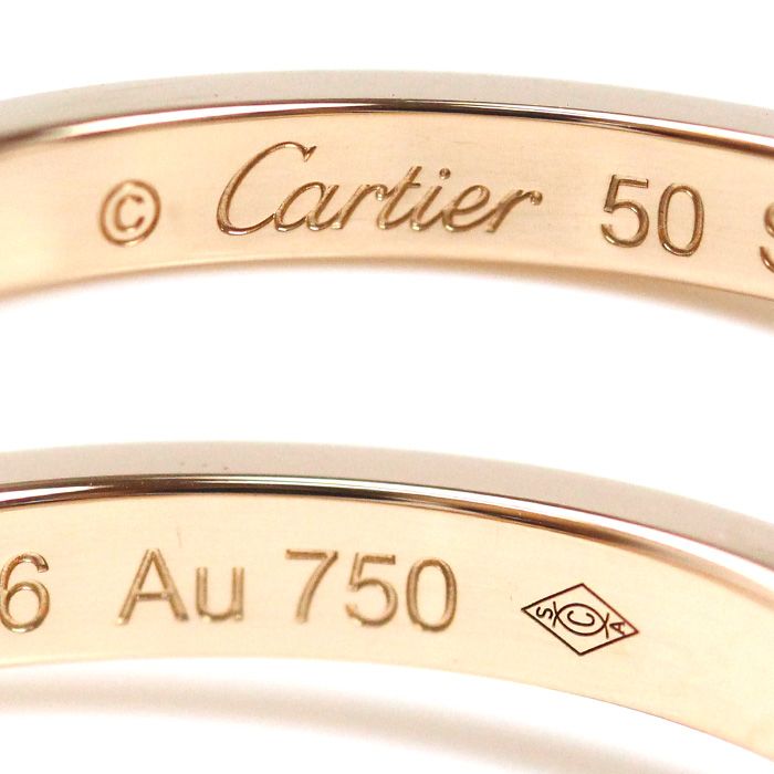 28/美品 カルティエ K18PG バレリーナ カーブ 3Pダイヤ リング 指輪 Cartier - 【19-3】【CARTIER】バレリーナカーブウェディング3P