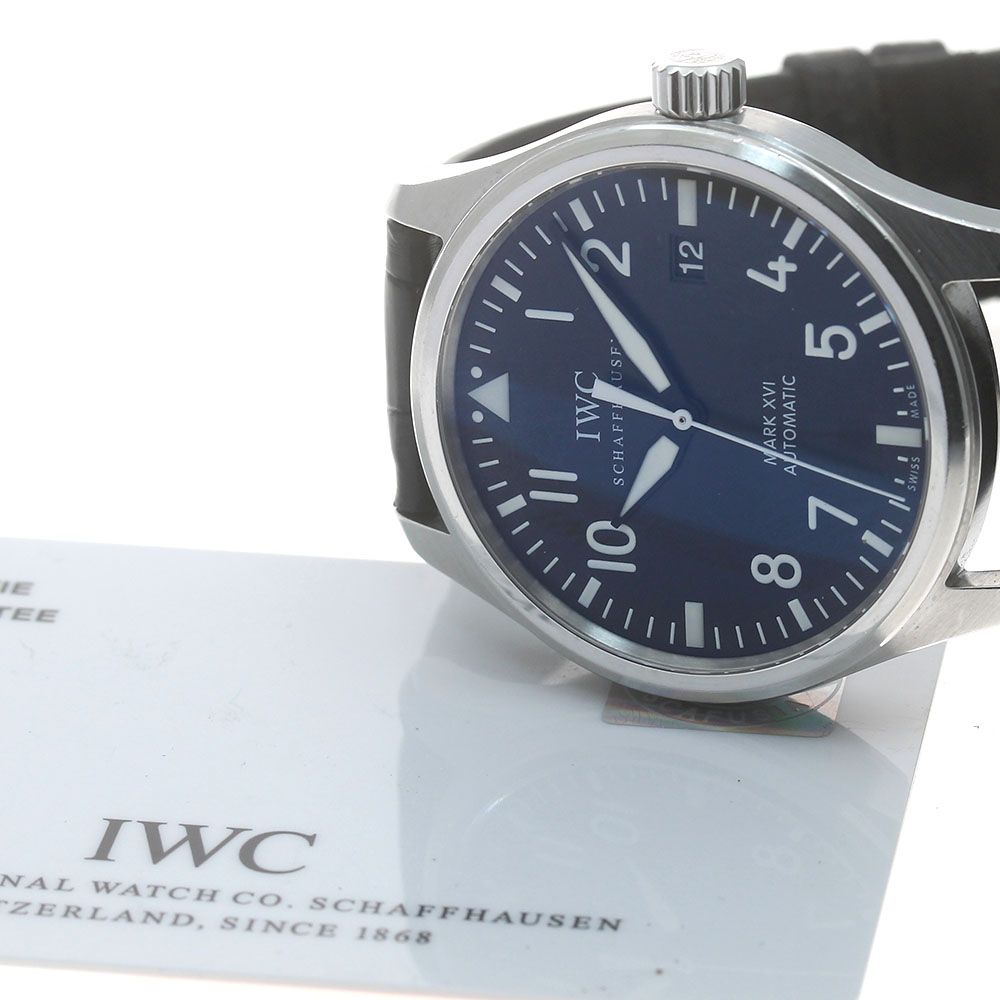 OH済IWCマーク16黒文字盤 自動巻き IWC マークXVI デイト IW325501 