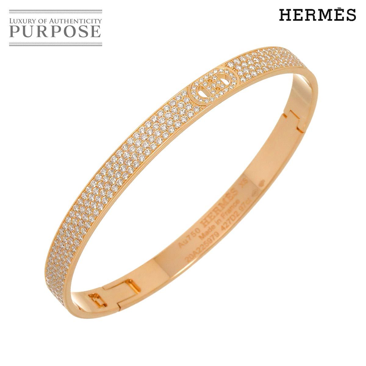 『1年保証』 Hダンクル HERMES エルメス ダイヤ 15cm XS ブレスレット 2.97ct アクセサリー