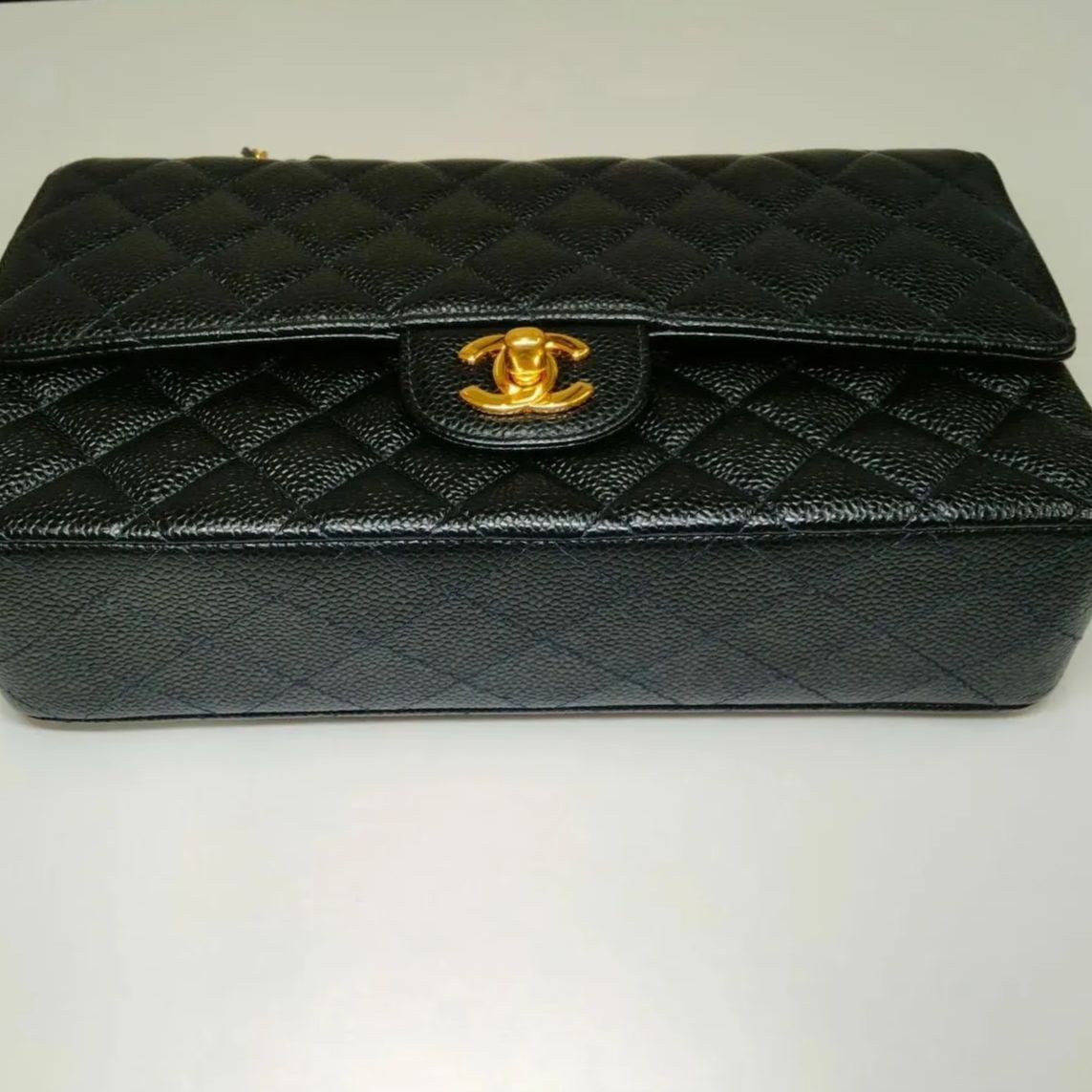 シャネル マトラッセ Wフラップ ショルダーバッグ 25 黒 ゴールド金具 CHANEL マトラッセ 25 ダブルフラップダブルチェーン 1995年頃