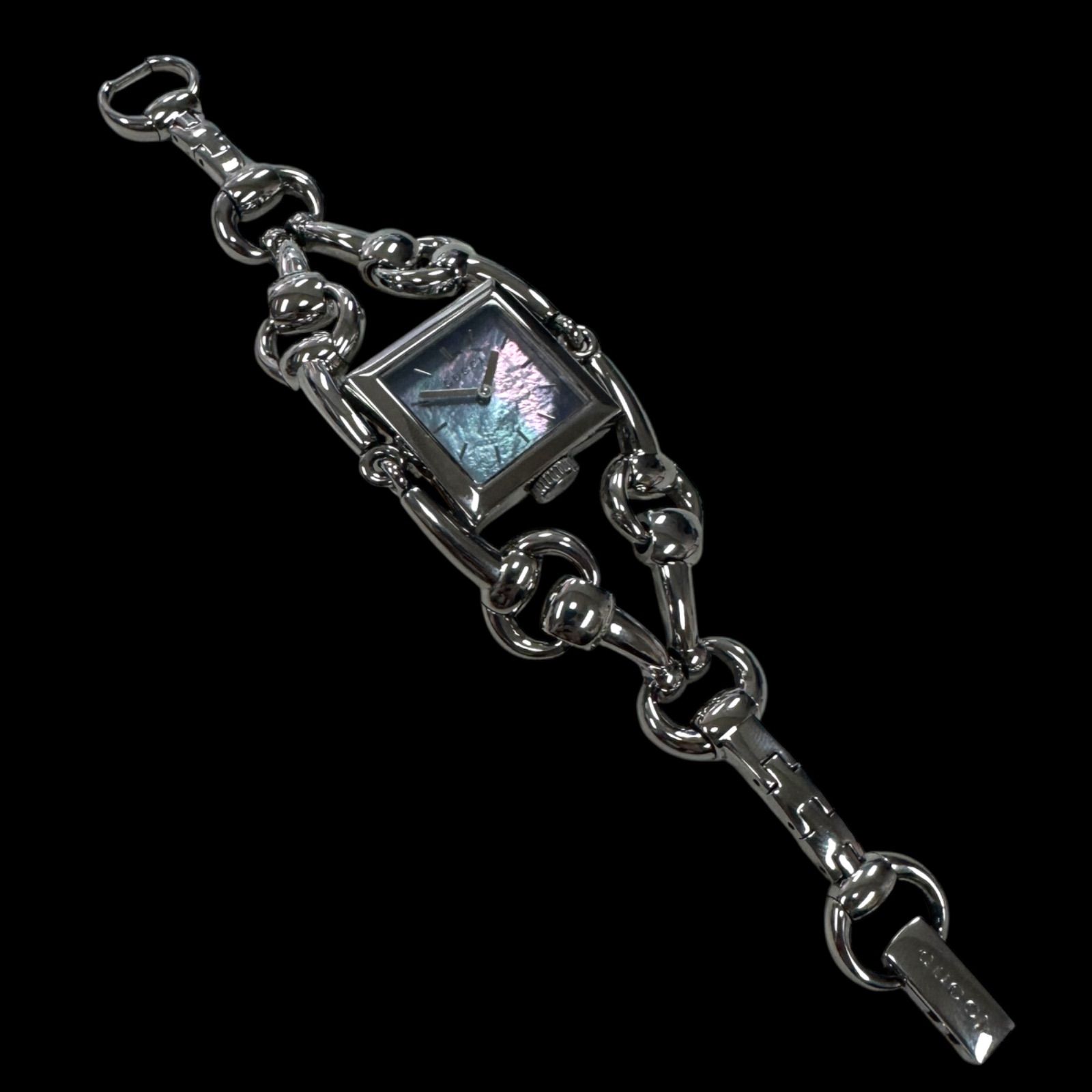 稼働 美品 GUCCI グッチ シニョーリア 116.3 ブルーシェル文字盤