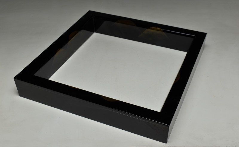 蔵C9822b 茶道具 輪島塗 坂一男 塗師広峰 遠山蒔絵 炉縁 共箱