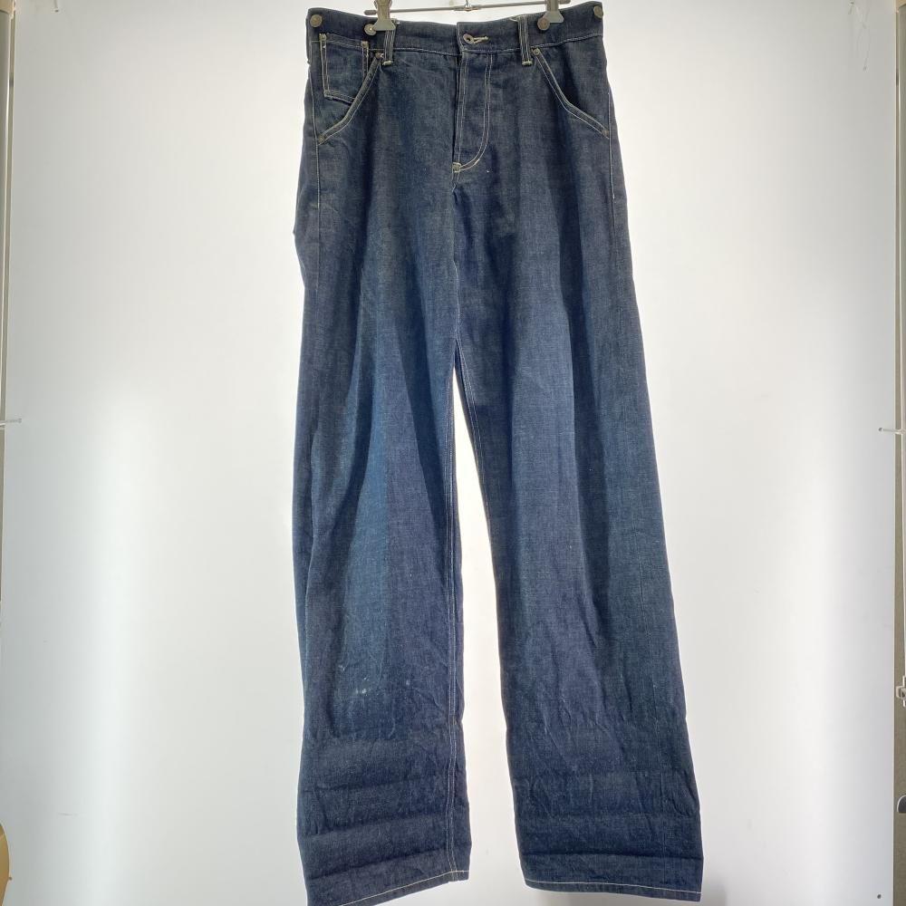 【中古】DryBones Gold Rush Waist Over-alls デニムパンツ サイズW34 インディゴ 赤耳 ドライボーンズ ゴールドラッシュ ウエストオーバーオール[17]