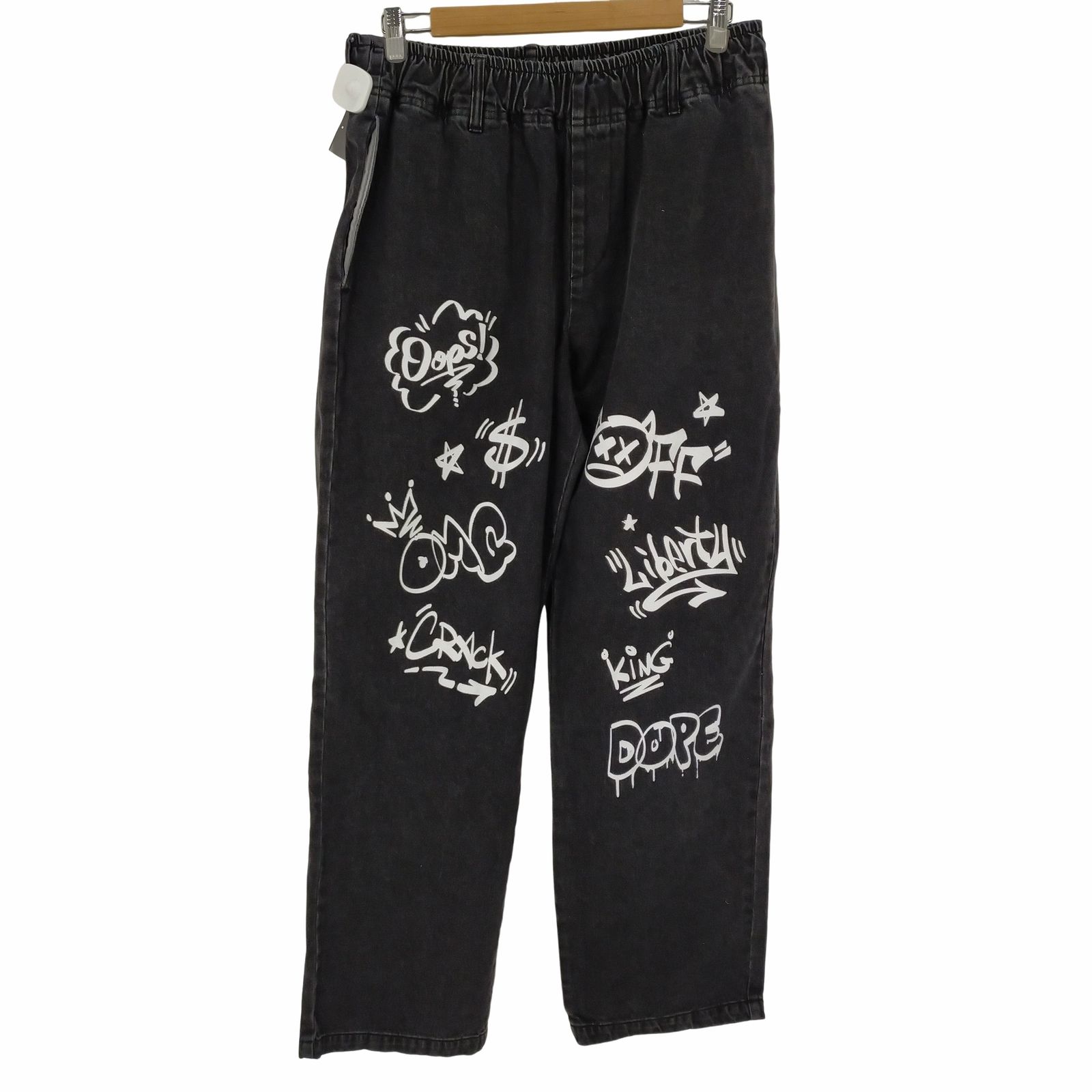 ユーズドフルギ USED古着 ペイントワイドデニムパンツ バギー メンズ  L