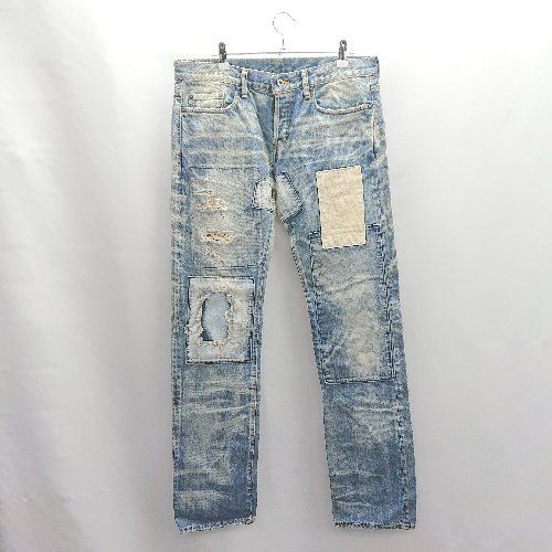Θ ◎● ● kojima market place リメイク パッチワーク ワイドデニムパンツ サイズ34 ライトブルー系 メンズ E 1502180039188