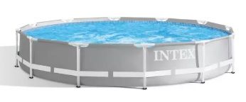 インテックス 3.66m x 76cm プリズムフレームプレミアムプールセット カバー付 26709J 外遊び 夏 プール 庭 キャンプ 水遊び