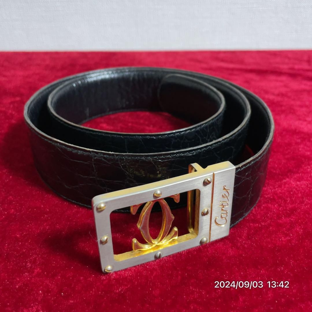 Cartier カルティエ サントス CCロゴ クロコ ワニ革 レザー