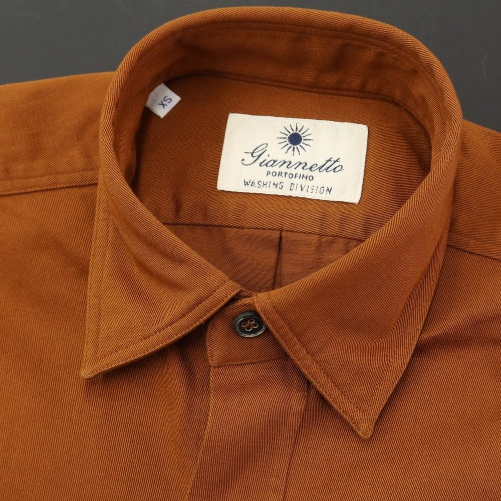 美品】GIANNETTO リネンシャツ オレンジブラウン A6040L 新品