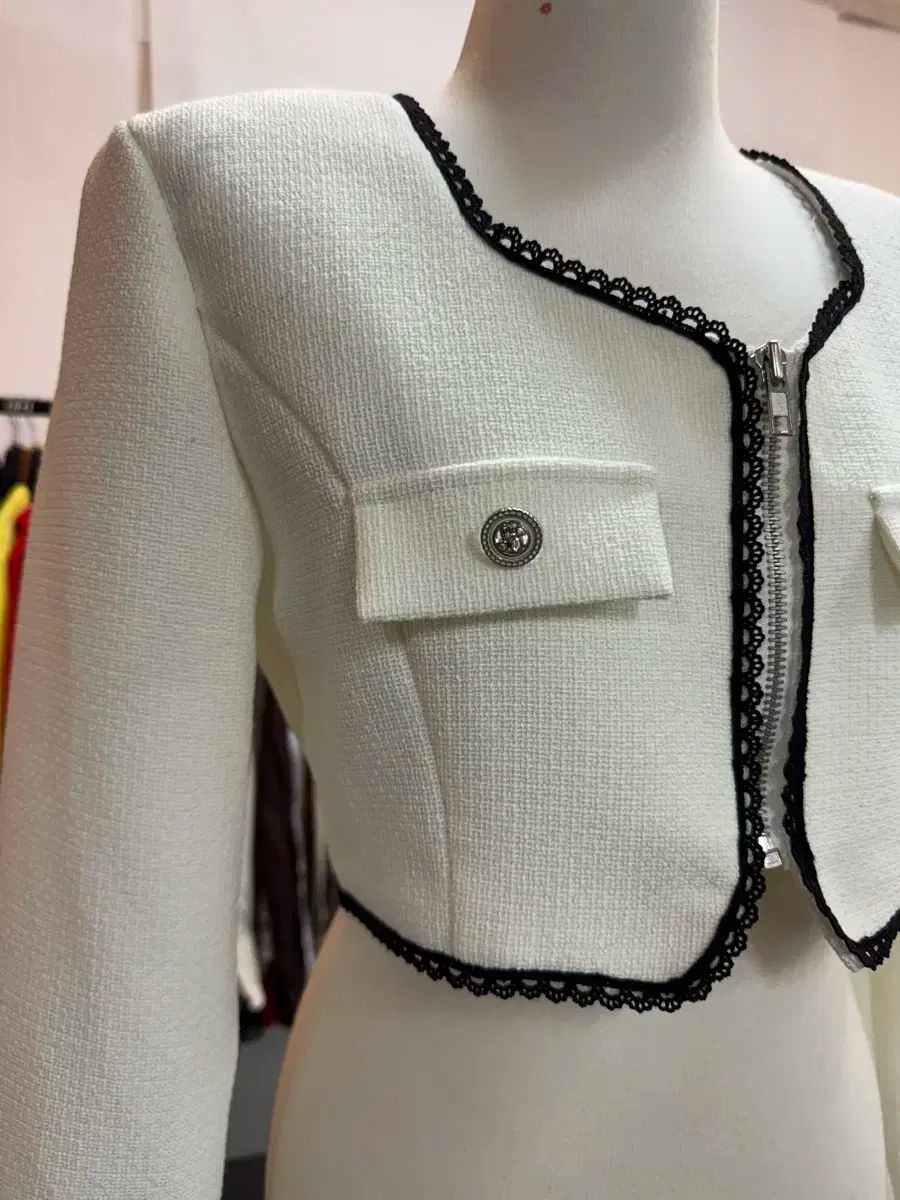 肩パッド ツイード レース バイ ジャケット