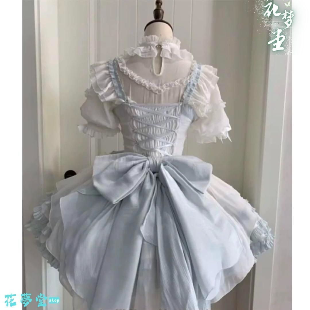 25年 ♥コスプレ ドレス ミニ丈 フリル ロリータ ワンピース リボン かわいい 撮影会 舞台 イベント 原野空間-74